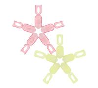 JOINPAYA Pinces à Ongles en Plastique Réglables, Lot de 10 Clips pour Dissolution de Vernis Gel, Outil de Manucure pour Ongles en Gel, Format Voyage, Couleur Rose Foncé et Jaune