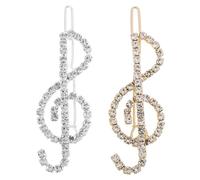 JOINPAYA Pinces à Strass de Note de Musique en Métal, Lot de 2, Barrettes Vintage pour Femmes, pour Performances et Événements Spéciaux