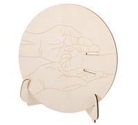 JOINPAYA Plaque Ronde Bois Gravée avec Support pour Bracelet Naissance Souvenir Commémoratif Sécurisé et Né pour Hôpital et Shower