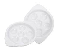 JOINPAYA Plat à Four Céramique 2 Pcs 18 Cm pour Escargots, Coquilles D'escargots et Œufs Vapeur, Plaque Cuisson Résistante la Chaleur, Maison et Restaurant, Vaisselle Cuisson