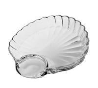 JOINPAYA Plat Coquillage en Verre avec Compartiment à Sauce pour Raviolis | Service Élégant et Simple, Lavable au Lave-vaisselle, Portable, pour Buffet, Chips et Légumes