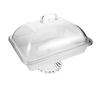 JOINPAYA Plateau de Service Réfrigéré avec Couvercle, Plat de Service Rectangulaire en Pc, pour Buffet, Fruits et Desserts, Présentoir à Gâteaux, Événements et Fêtes