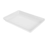 JOINPAYA Plateau Rectangulaire Blanc en Plastique Polyvalent pour Plateau-repas et Organisation Cuisine, Plateau de Service Antidérapant pour Snacks, Plats Froids et Desserts, Usage Maison