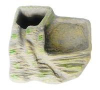 JOINPAYA Plateforme pour Reptiles Tortue avec Cachette Sécurisée Décor Résine Simulation Montagne Repos et Refuge pour Terrarium Aquatique et Terrestre