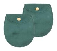 JOINPAYA Pochette à Montre Vintage en Tissu Velours Double Face Bouton-Pression, Grand Format Demi-Lune Vert, Paquet de Rangement pour Montre de Poche, 2 Pièces, Anti-Rayures