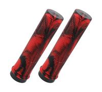 JOINPAYA Poignées de Guidon Verrouillables pour VTT Lot de 2, Poignées Antidérapantes en Caoutchouc TPR Camouflage Noir-Rouge, Taille Standard, Accessoires pour Vélo Tout-Terrain,