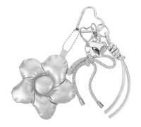 JOINPAYA Porte-Clés à Pompon Fleuri en PU Scintillant Accessoire Bohème Léger pour Paquet à Main et Paquet à Dos Pendentif Décoratif pour Femme Porte-Clés Original pour Clés et Coques