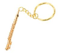JOINPAYA Porte-Clés Flûte Miniature en Métal Doré Breloque Flûte Rétro Compacte Accessoire Musical pour Paquet à Dos ou Clés Petit Présent Original pour Amateurs et Passionnés de