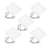 JOINPAYA Porte-Clés Mini CD Transparent Acrylique en Lot de 5 Fermoir Cœur pour Porte-Paquet et Présents Créatifs à Personnaliser