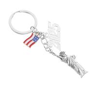 JOINPAYA Porte-Clés New York en Métal Robuste Statue Liberté et Drapeau Américain Bijou Souvenir Compact pour Paquet à Dos et Paquet à Main Accessoire Chic Thème Usa Décoration