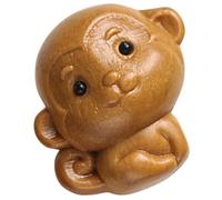 JOINPAYA Porte-Clés Singe en Bois de Santal Sculpté Pendentif Artisanal DIY Décoration Suspendue Singe du Zodiaque Accessoire Original pour Paquet et Trousse Ornement Décoratif