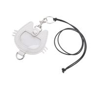 JOINPAYA Porte-clés Souvenir Poils Animaux Cuir PU Blanc Médaillon Commémoratif pour Clés et Accessoire Élégant pour Amoureux des Animaux