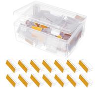 JOINPAYA Porte-Étiquettes en Acrylique Transparent 100 Pièces 25X13X11 MM Supports Adhésifs pour Affichage Signalétique Pinces pour Panneaux de Protection en Magasin Usage Commercial et