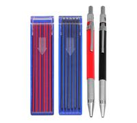 JOINPAYA Porte-Mines Mécanique 20 MM Multifonctions pour Charpentier Coffret 2 Crayons avec Recharges Noires et Rouges Crayon Pratique pour Marquage Précis en Menuiserie
