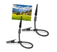 JOINPAYA Porte-Photos Noir en Acier Inoxydable et Alliage D'aluminium, 2pcs, Clips Doubles Résistants à l'usure Ruptures, comme Support Mémo ou Photo