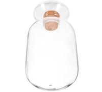 JOINPAYA Pot Allumette en Verre 250ml Couvercle Bois pour Rangement | Flacon Apothicaire Décoratif, pour Exposition D’allumettes et Petits Objets, Forme Créative, Salon