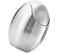 JOINPAYA Poubelle de Bureau en Acier Inoxydable Forme Œuf Couvercle, Corbeille à Papier pour Salle de Bain Cuisine, Poubelle de Comptoir Compacte et Réutilisable, Conteneur Ordures