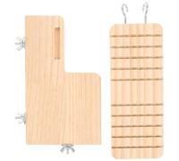 JOINPAYA pour Hamster Plateforme Suspendue et Échelle en Bois Résistant à L'Humidité, Accessoire Cage Adapté aux Petits Animaux Curieux Style Aléatoire