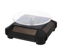 JOINPAYA Présentoir à Bijoux Rotatif Solaire Plateau Motorisé Base Rotative en ABS Noir Support Automatique pour Exposition et Boutique pour Présentation Bijouterie et Usage Domestique