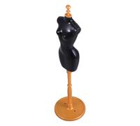 JOINPAYA Présentoir Torse de Mannequin en Plastique Noir Doré, Support Stable pour Poupée, Demi-mannequin Féminin pour Exposition et Couture, Présentoir Vêtements Poupée, Accessoire D’arts