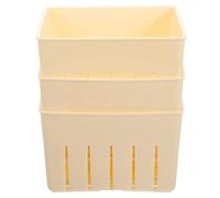 JOINPAYA Presse à Tofu Maison 3 Pièces en Plastique Robuste avec Couvercles Moule à Fromage et Tofu Pratique 140x105x95 Mm Ustensile Cuisine pour Fabrication de Fromage Simple