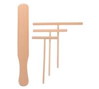 JOINPAYA Racloir à Pâte et Spatule en Bois Naturel Forme T 9-12-18Cm Kit 4 Pièces pour Préparation Crêpes et Cuisson Œufs Ustensiles la Cuisine Polyvalents Maison