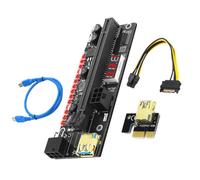 JOINPAYA Rallonge Pci-e 1x vers 16x LED 3528 Carte D'extension Gpu, Affichage 3,3 V PCB Noir, Protection Surintensité, Régulation de Tension, pour Minage