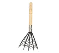 JOINPAYA Râteau à Filet en Acier Inoxydable avec Manche en Bois pour Creuser Palourdes Plage Outil De Fruits De Mer avec Grattoir Pratique Solide