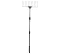 JOINPAYA Râteau Extérieur Robuste pour Manche Réglable Outil de Nivellement de Pelouse pour Jardinage et Entretien des Aménagements Paysagers