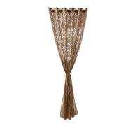 JOINPAYA Rideau Imprimé Feuilles pour Fenêtre, Occultant Simple Face en Polyester, Perforé Café 100x250 Cm, Moustiquaire de Fenêtre pour Salon et Chambre