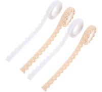 JOINPAYA Ruban Adhésif Décoratif en Dentelle de Coton Autocollant 4 Rouleaux pour Loisirs Créatifs Scrapbooking et Décoration Mariage