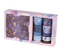 JOINPAYA Ruban Adhésif Décoratif en Papier pour Scrapbooking 10 Rouleaux 10 Feuilles Autocollants Coffret DIY Étoile Voyageur pour Albums Créatifs et Décoration Planner