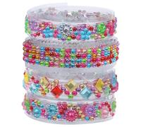 JOINPAYA Ruban Adhésif Strass Autocollant 4 Rouleaux 50 CM Cristal Acrylique Résistant Haute Température pour Loisirs Créatifs Décoration Cadres Photo Emballage Présent