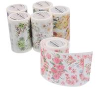 JOINPAYA Ruban Adhésif Washi Décoratif Fleurs 6 Rouleaux 2M Bande de Journal Multi-Usage en Papier Washi Ensemble de Masking Tape pour Scrapbooking et Loisirs Créatifs