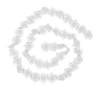 JOINPAYA Ruban de Dentelle Brodé Blanc avec Fleurs 3d en Tulle, Applique Perlée Faite Main pour Décoration de Robes de Mariée et Accessoires Diy, 2 Yards par Rouleau