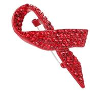 JOINPAYA Ruban Rouge Design Créatif Unique en Alliage pour Sensibilisation Cancer du Sein Symbole D'espoir Journée Mondiale le Cancer