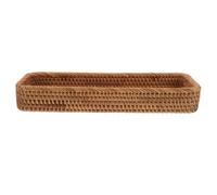 JOINPAYA Rustique Tressé en Rotin Plateau Rectangulaire pour Rangement et | Design Tissé à Main, Gain de Place, pour Clés, Papier Toilette et Comptoirs D’accueil