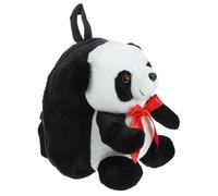 JOINPAYA Sac à Dos Panda en Peluche, Sac d’École Noir, Bretelles Ajustables et Poche, Léger, pour L’École et Sorties des Enfants