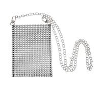 JOINPAYA Sac bandoulière femme noir 12 cm largeur pochette téléphone portable 24 rangées de pierres décoratives mini sac à main élégant pour shopping et voyages