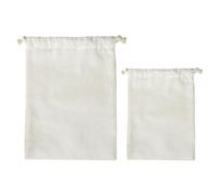 JOINPAYA Sachets de Conservation Cordon de Serrage pour Farine Lot de 2 Rangement Ménager en Coton et Lin Beige Stockage de Céréales