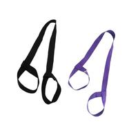 JOINPAYA Sangle de Tapis de Yoga Ajustable en Coton Tergal Hypoallergénique 2 Pièces Noir et Violet Foncé, Multi-usages pour Transport et Étirement, Accessoire Essentiel pour Tapis de Gym