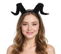 JOINPAYA Serre-tête réglable en corne de chèvre pour femmes et filles avec oreilles de taureau pour Halloween, fête, cosplay