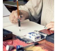 JOINPAYA Set de 9 Pinceaux de Calligraphie Chinoise en Bois Clair Poils de Loup Chèvre et Mélange Pinceaux Portables pour Peinture et Écriture Traditionnelle Coffret Complet pour