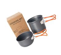 JOINPAYA Set de Casserole Portable pour Camping Batterie de Cuisine Extérieure Antiadhésive avec Poignée Kit Popote Multifonction pour Randonnée Pique- et Barbecue