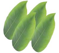 JOINPAYA Set de Table de Feuille de Bananier, Vert, Tissu Caoutchouc, Lot de 4, Décoration pour Sashimi et Repas en Famille