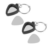 JOINPAYA Set Porte-clés Guitare Silicone avec Étui de Rangement pour Médiators Protection Antichute Clip Sécurisé Accessoire Musique pour Musiciens Noir