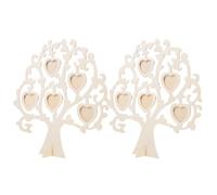 JOINPAYA Sets de Cadres Photo et Style Polyvalent Lot de 2 en Bois Marron d'arbre à Amour Design Simple Décoration de Bureau et Maison