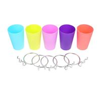 JOINPAYA Sets de Porte-gobelets Ronds Couleur Aléatoire Rangement Facile Lot de 5 Rangement Facile, Capacité 260 Ml, Design Élégant et Nettoyage Simple pour Panneau
