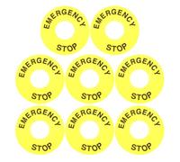 JOINPAYA Signalisation Circulaire 22 MM pour Bouton d'Arrêt d'Urgence, Lot de 8 Autocollants Jaunes, Indicateurs pour Interrupteurs Bouton en Environnement Technique