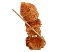 JOINPAYA Statuette Bois du Roi Singe Figurine Wukong Sculptée Main Petite Sculpture Animale Ornement pour Maison et Bureau